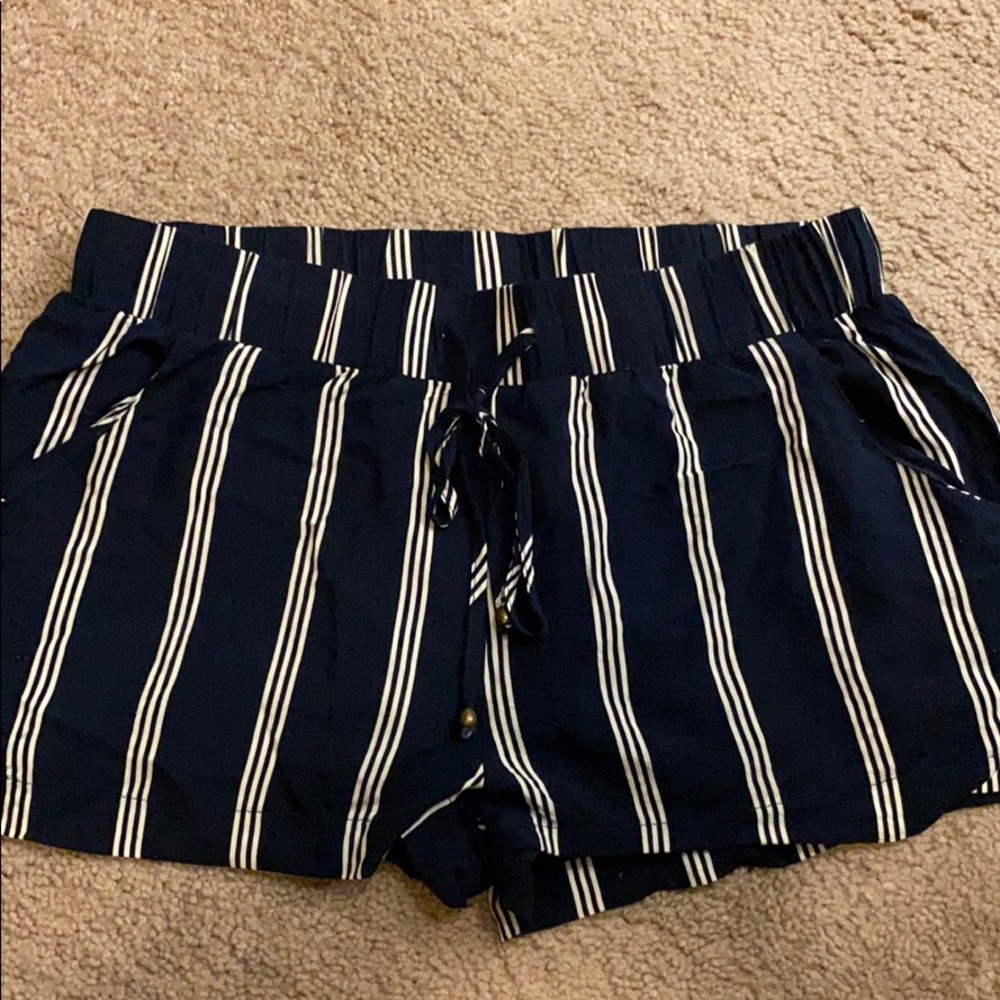 Navy striped shorts